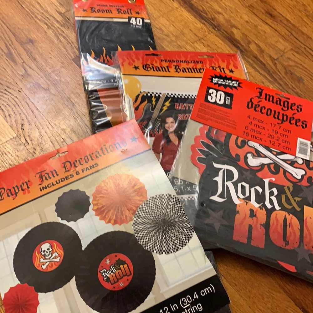 Rock and roll party supplies